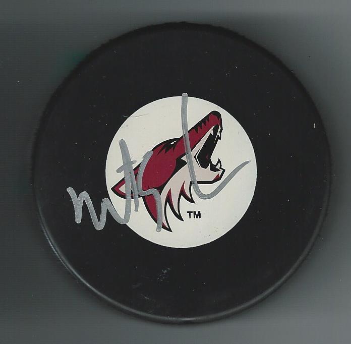 Mathieu Schneider Signed Arizona Coyotes Puck Utah Mammoth