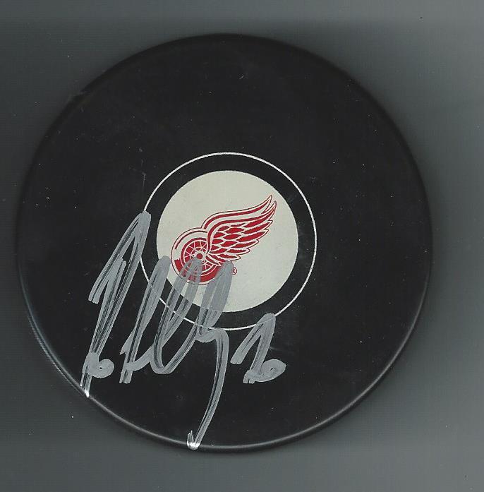 Robert Lang Signed Detroit Red Wings Puck