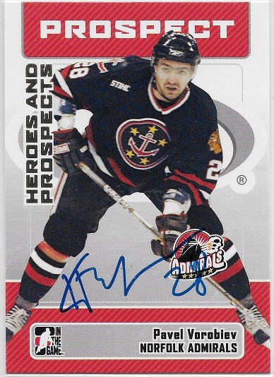 Pavel Vorobiev Signed 2006-07 ITG Heroes & Prospects Card #69 Norfolk Admirals