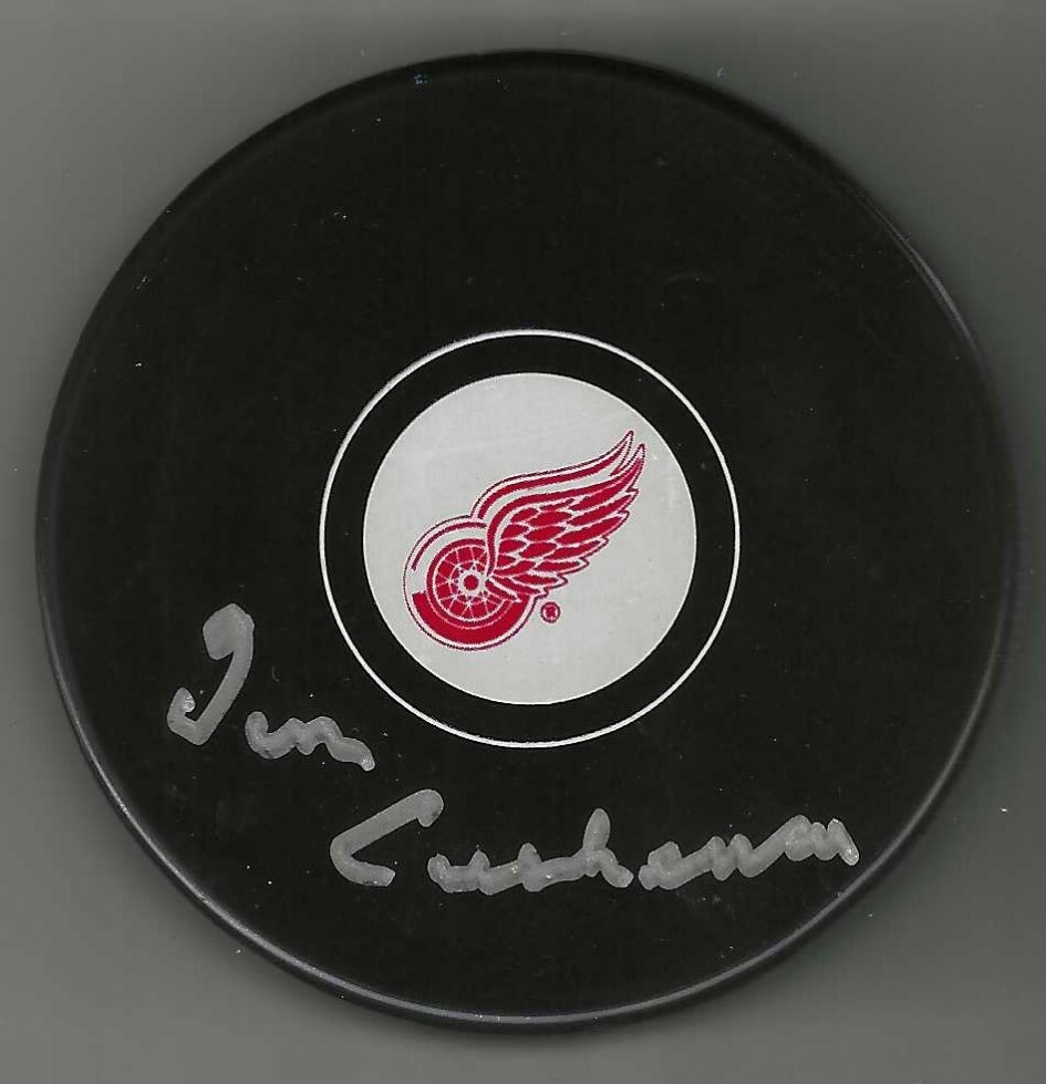 Ian Cushenan Signed Detroit Red Wings Puck