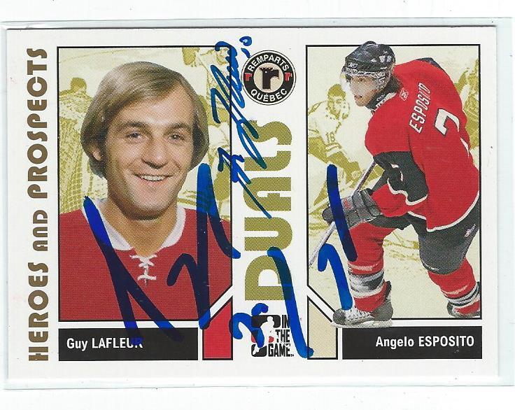 Guy Lafleur & Angelo Esposito Signed 2007/08 Heroes And Prospects Card #94