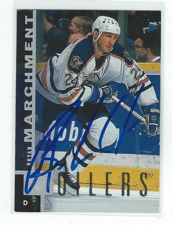 Bryan Marchment Signed 1997/98 Upper Deck Card #69 Edmonton Oilers