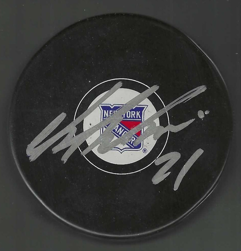 Chad Wiseman Signed New York Rangers Puck