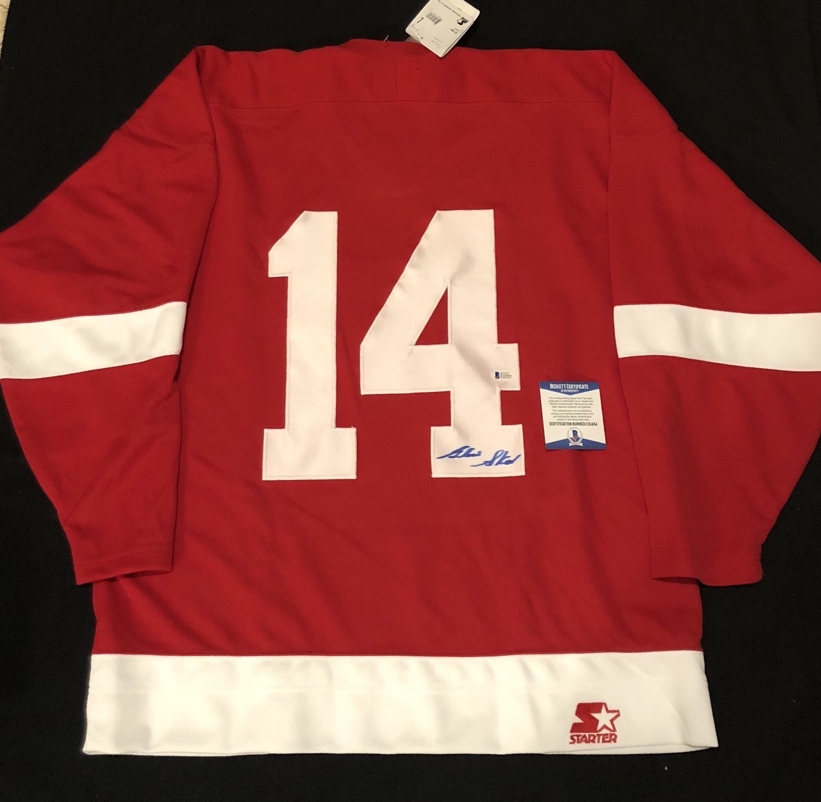 Glen Skov Signed Detroit Red Wings Starter Jersey NWT Size L Beckett COA