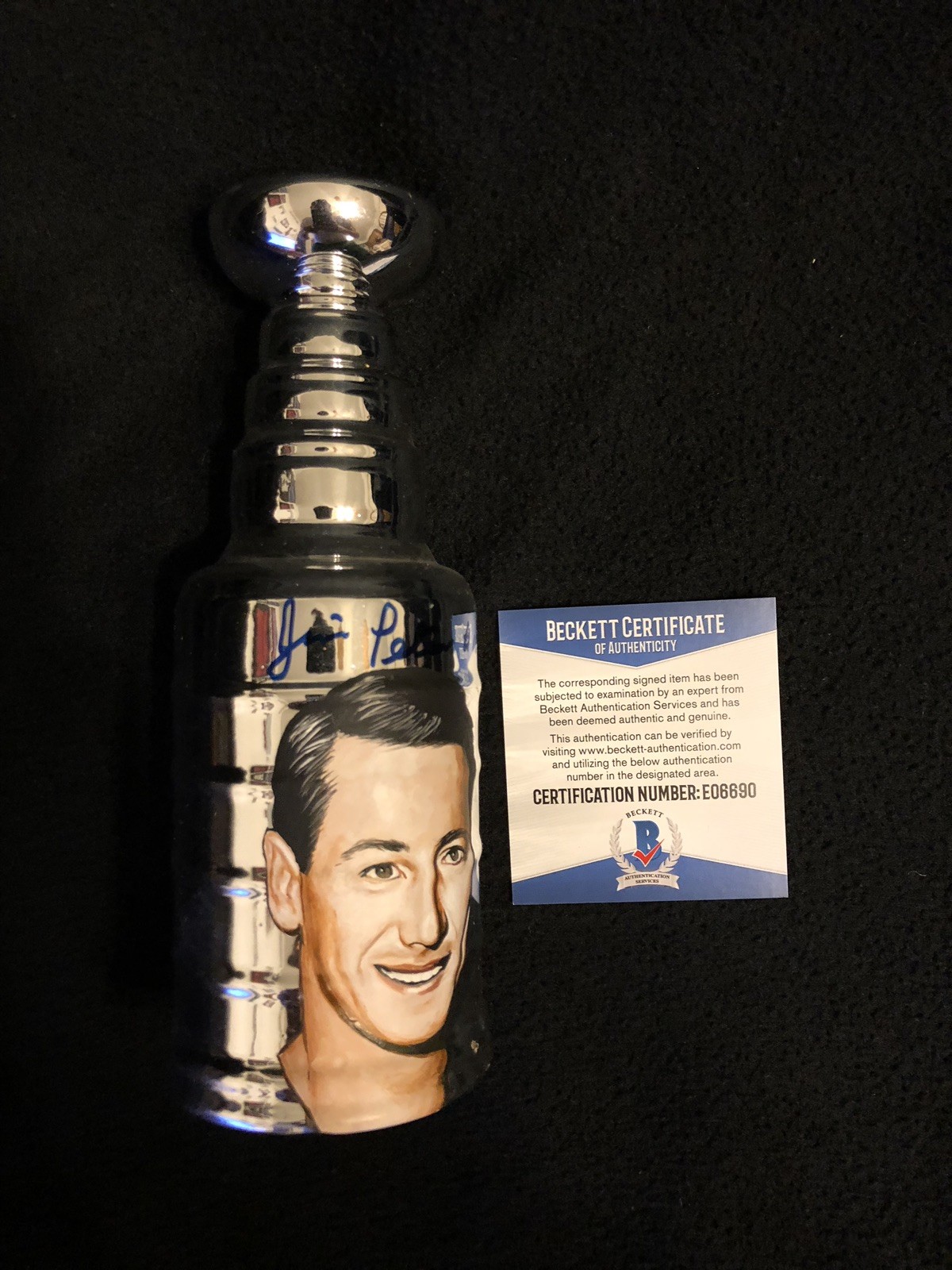 Jim Peters Signed Hand Painted Mini Stanley Cup Detroit Red Wings Beckett COA