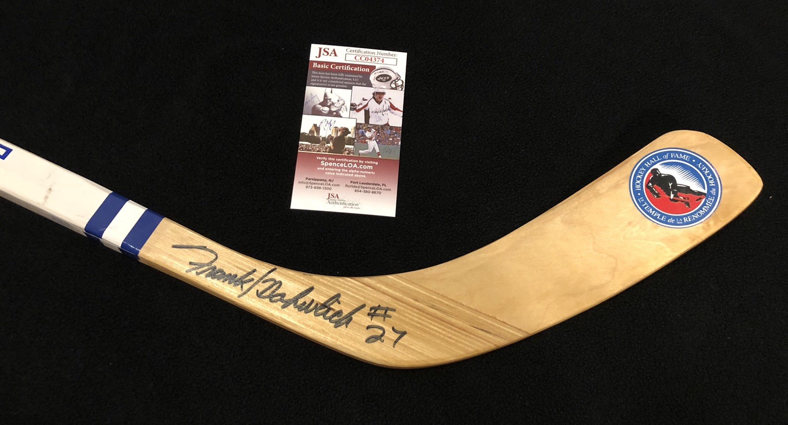 Frank Mahovlich Signed Toronto Maple Leafs Hall Of Fame Stats Stick JSA CC04374
