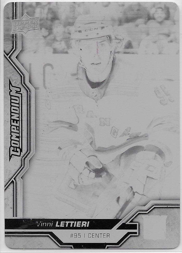 Vinni Lettieri 2018-19 Compendium Printing Plate 1/1 Hockey Card #271