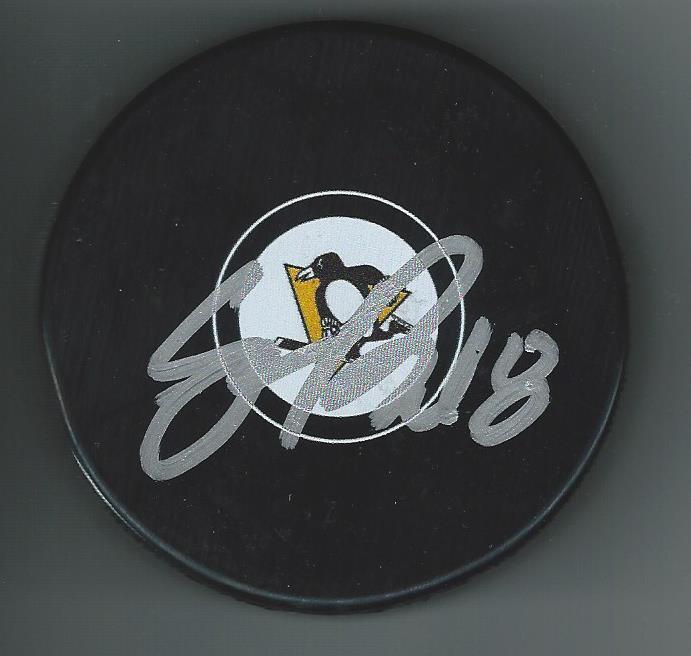 Clayton Phillips Signed Pittsburgh Penguins Puck Minnesota Golden Gophers