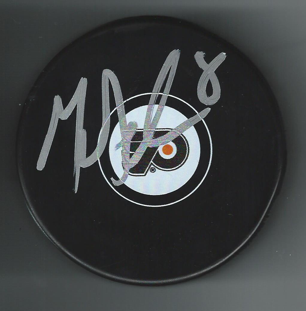 Geoff Sanderson Signed Philadelphia Flyers Puck