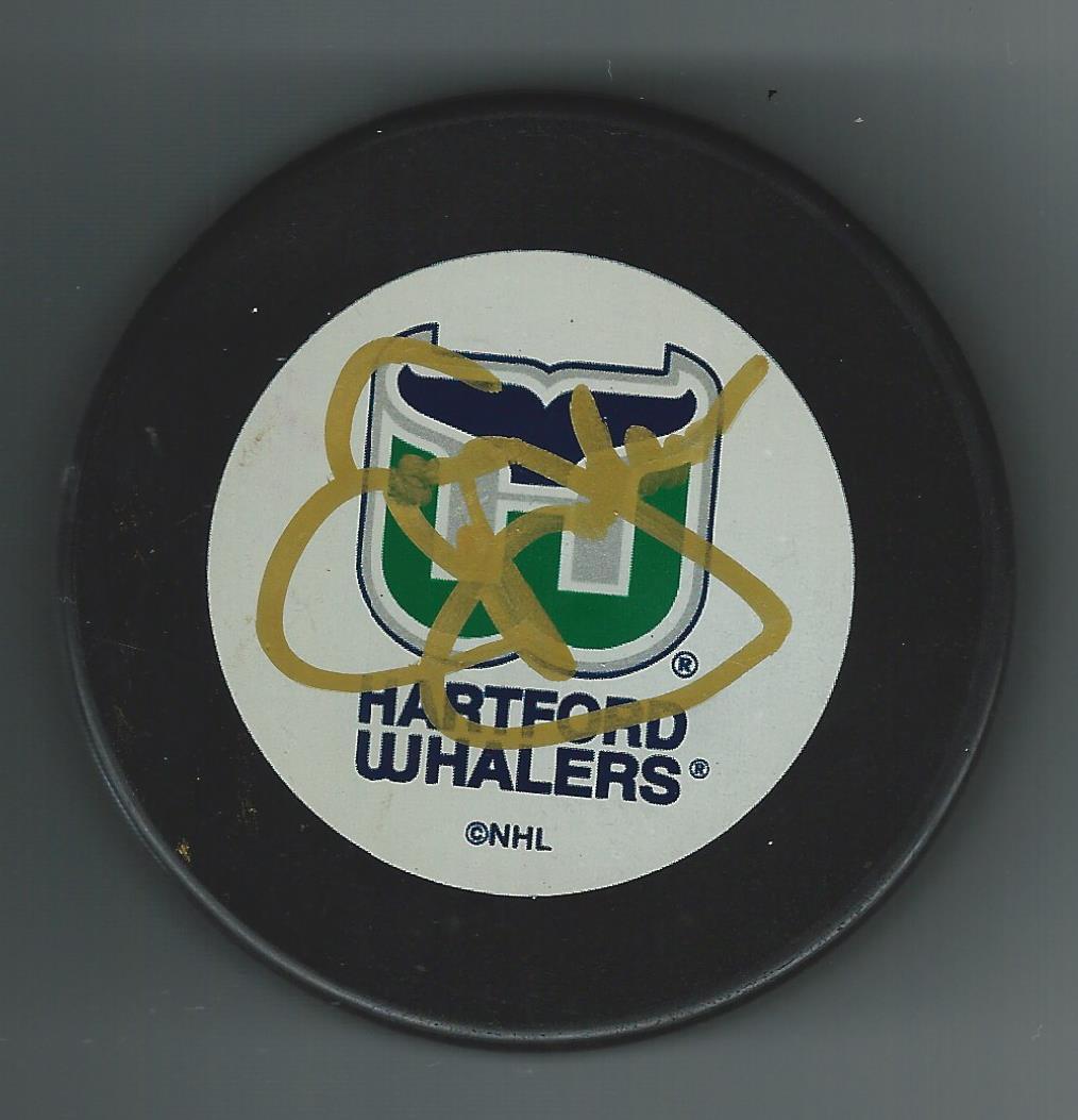 John Anderson Signed Hartford Whalers Puck