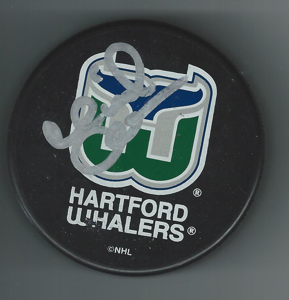 Mikael Andersson Signed Hartford Whalers Puck