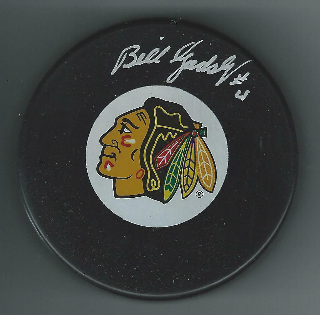 Bill Gadsby Signed Chicago Blackhawks Puck