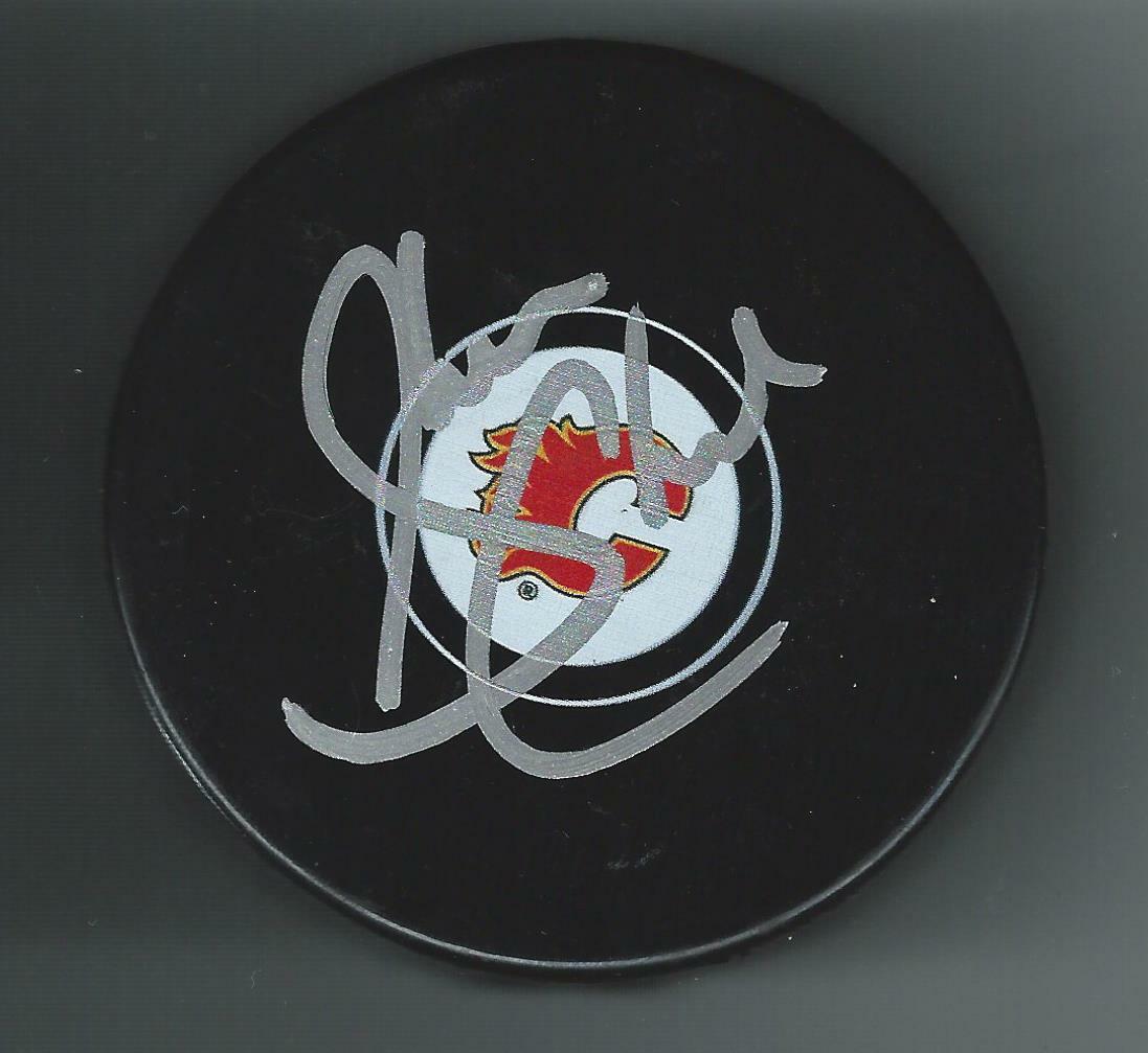 Shane Churla Signed Calgary Flames Puck
