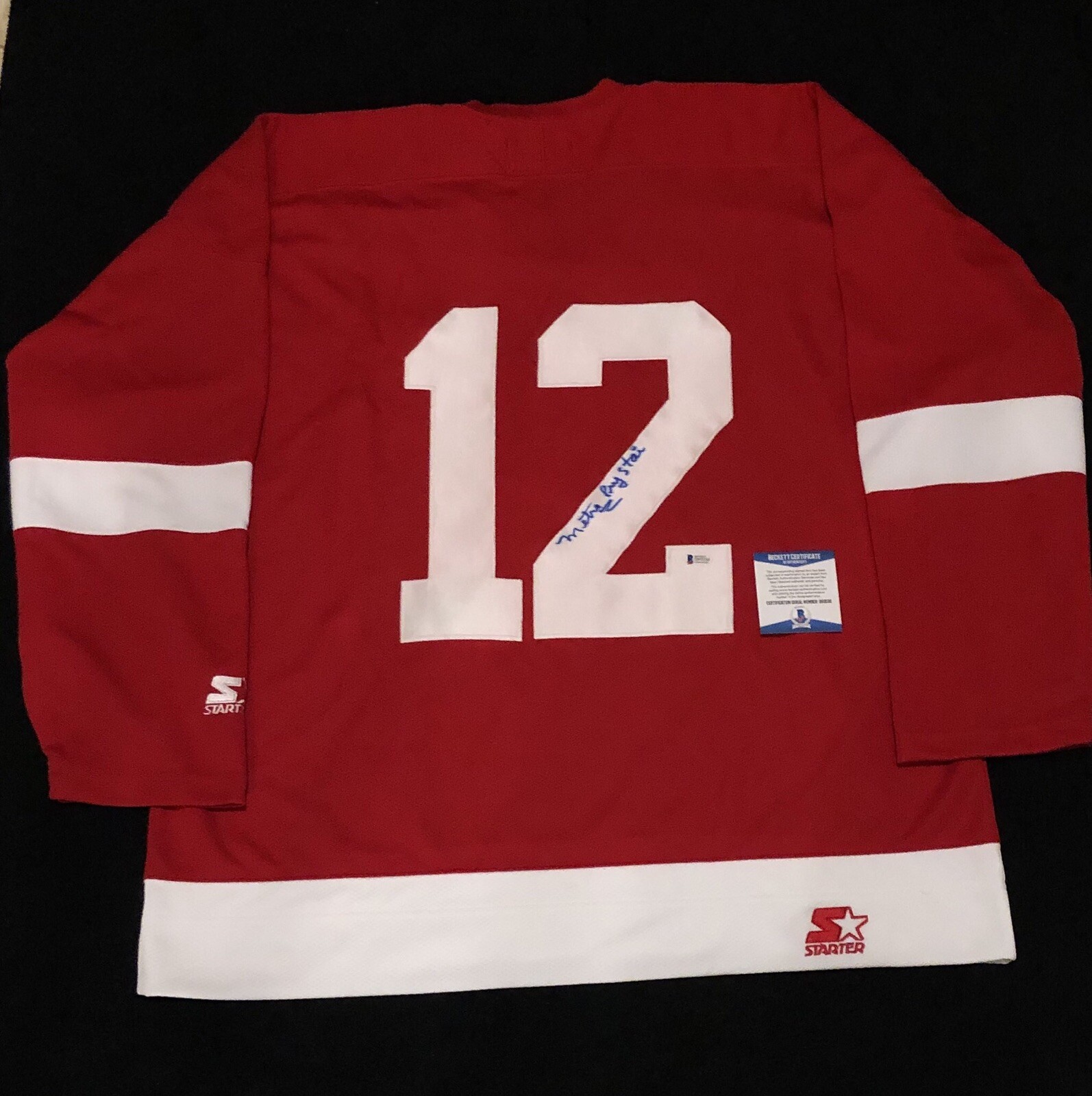 Metro Prystai Signed Detroit Red Wings Starter Jersey NWOT Size XL Beckett COA