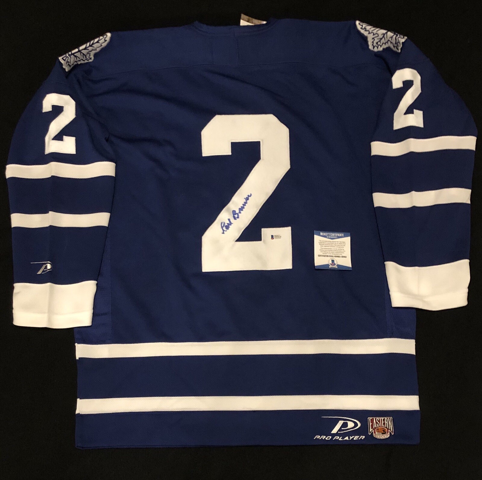 Carl Brewer Signed Toronto Maple Leafs Pro Player Jersey NWT Large Beckett COA