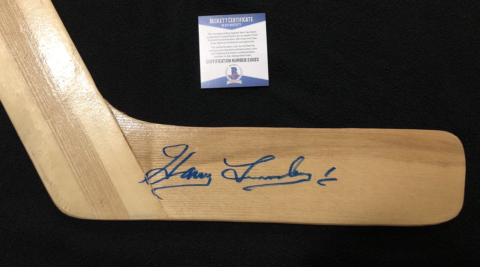 Harry Lumley Signed Detroit Red Wings Northland Stick Beckett COA Maple Leafs