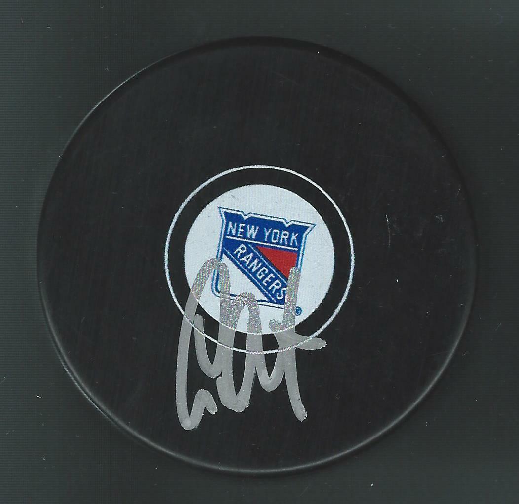 Lane Lambert Signed New York Rangers Puck