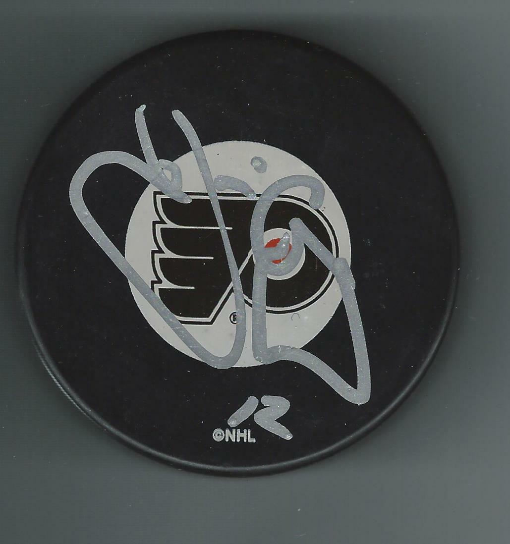 Jim Cummins Signed Philadelphia Flyers Large Logo Puck
