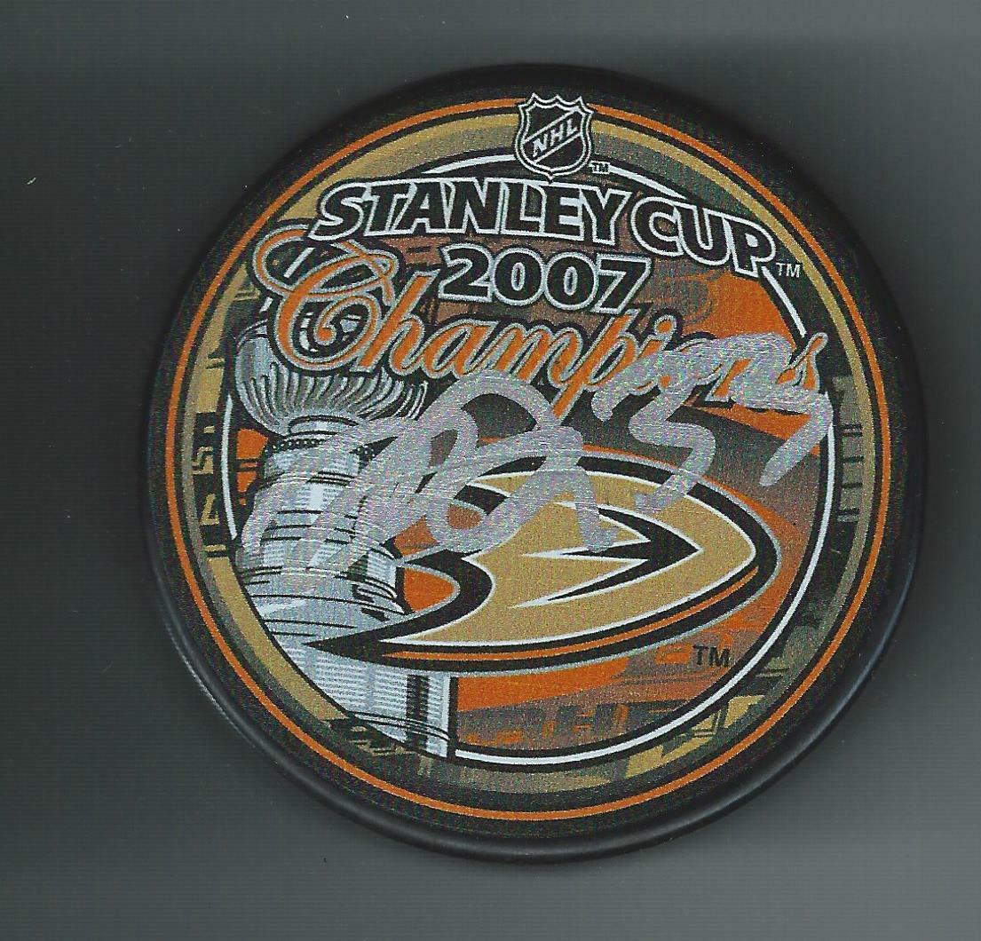 Joe DiPenta Signed Anaheim Ducks 2007 Stanley Cup Champions Puck