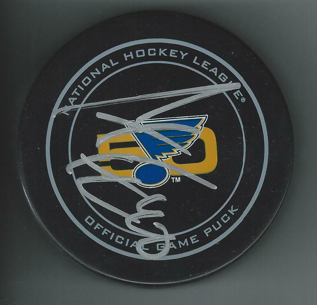 Carter Hutton Signed St Louis Blues 50th Anniversary NHL 100 Official Game Puck