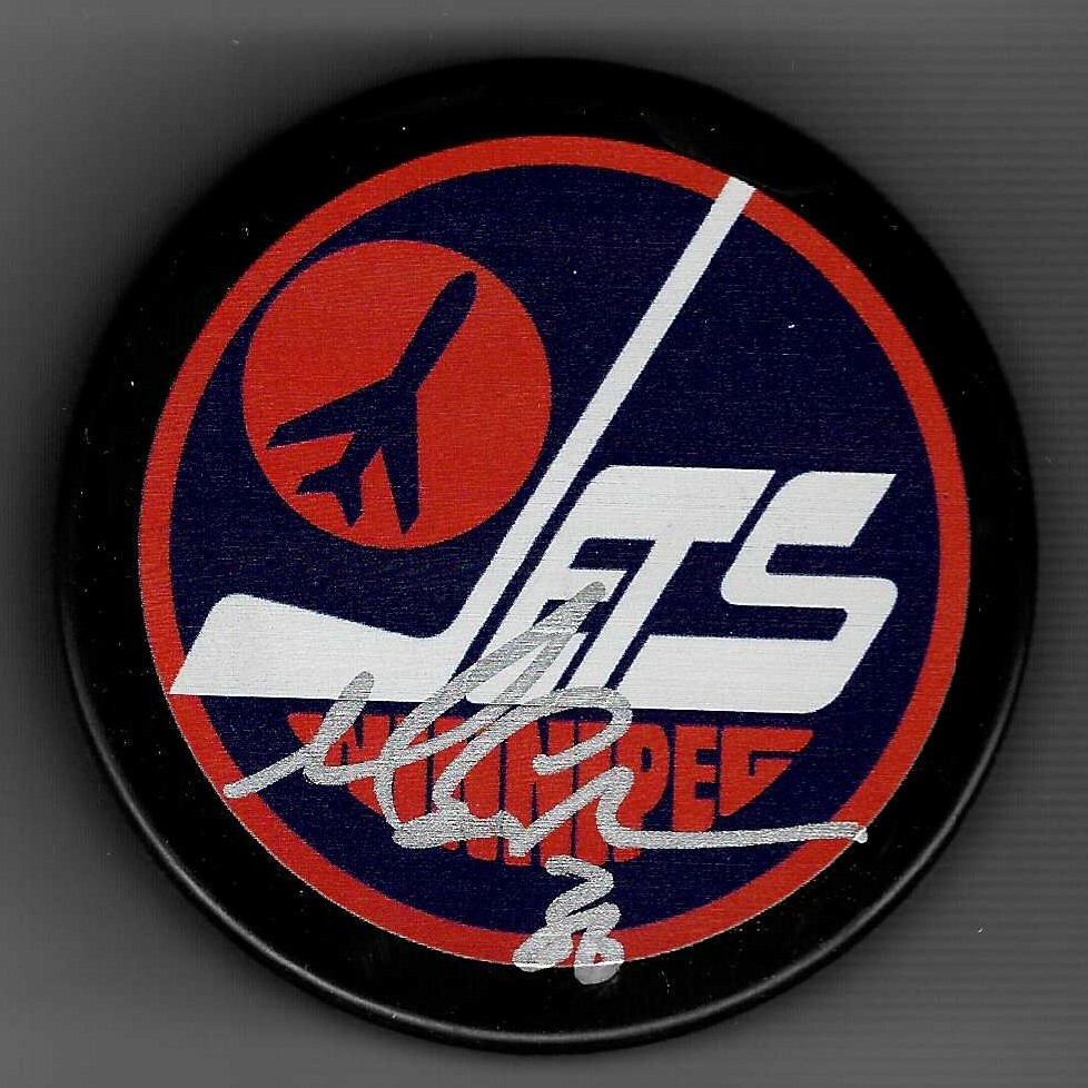 Mike Eagles Signed Winnipeg Jets Puck