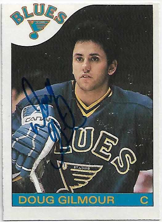 Doug Gilmour Signed 1985-86 O-Pee-Chee St. Louis Blues Signed Card #76