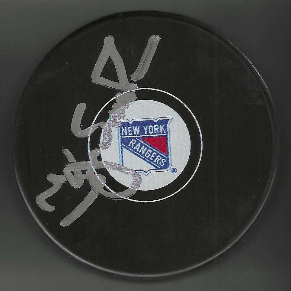 Kjell Samuelsson Signed New York Rangers Puck