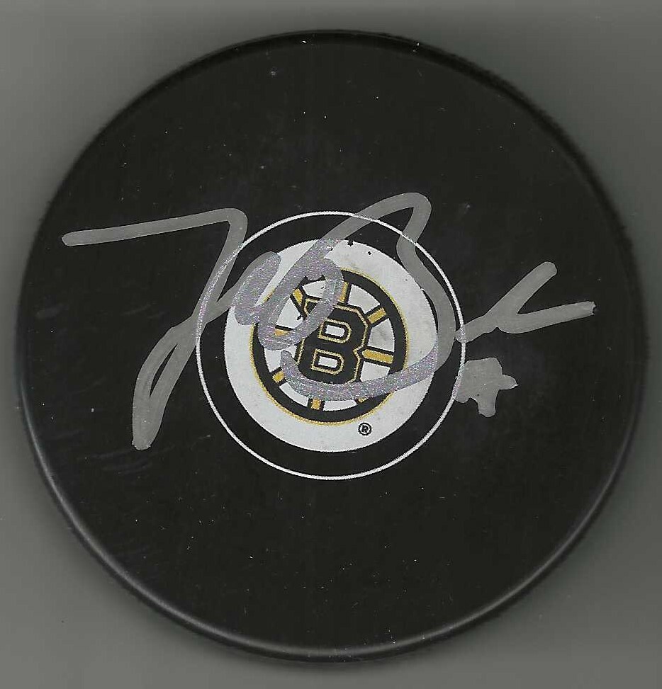 John Beecher Signed Boston Bruins Puck Michigan Wolverines
