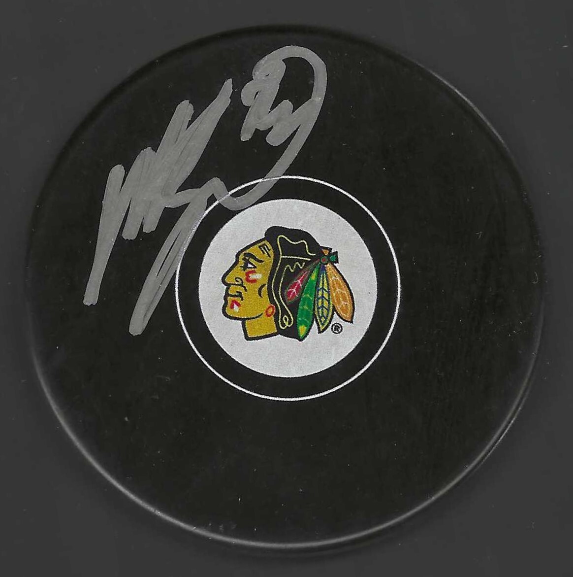 Mark Bell Signed Chicago Blackhawks Puck