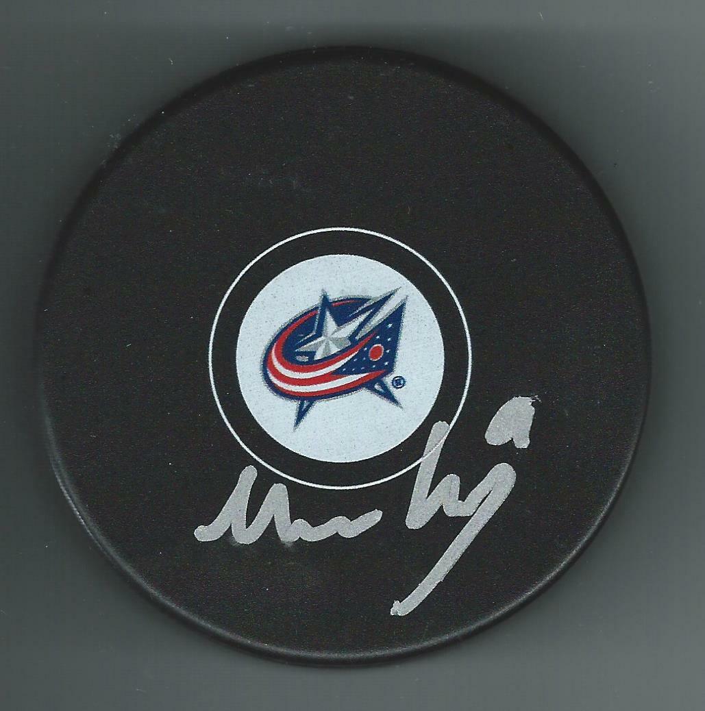 Marcus Karlberg Signed Columbus Blue Jackets Puck