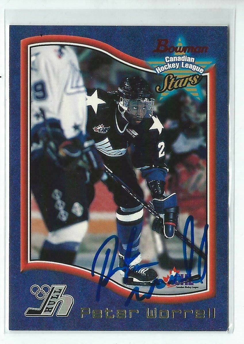 Peter Worrell Signed 1997/98 Bowman CHL Stars Card #56