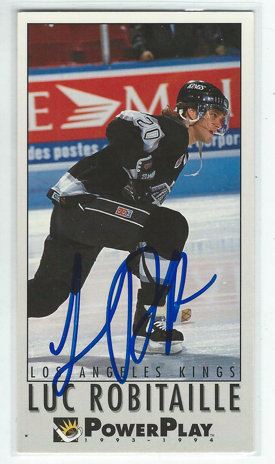Luc Robitaille Signed 1993/94 Fleer Power Play Card #120