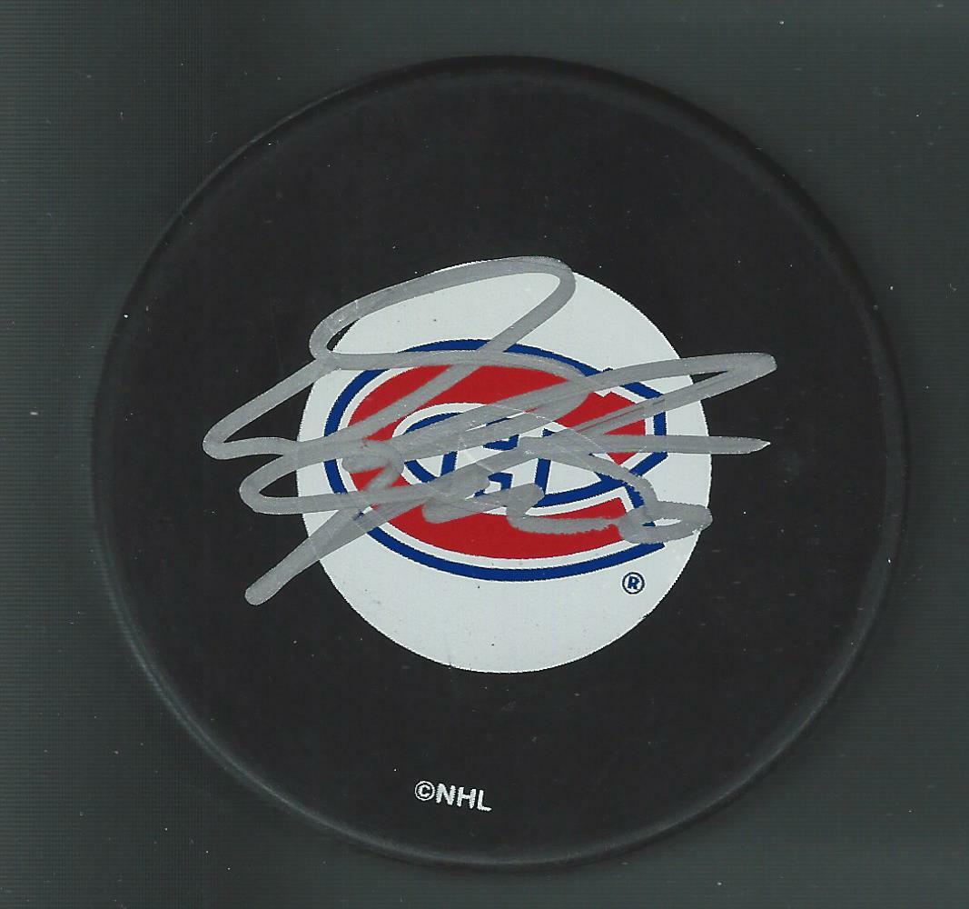 Donald Audette Signed Montreal Canadiens Puck Silver