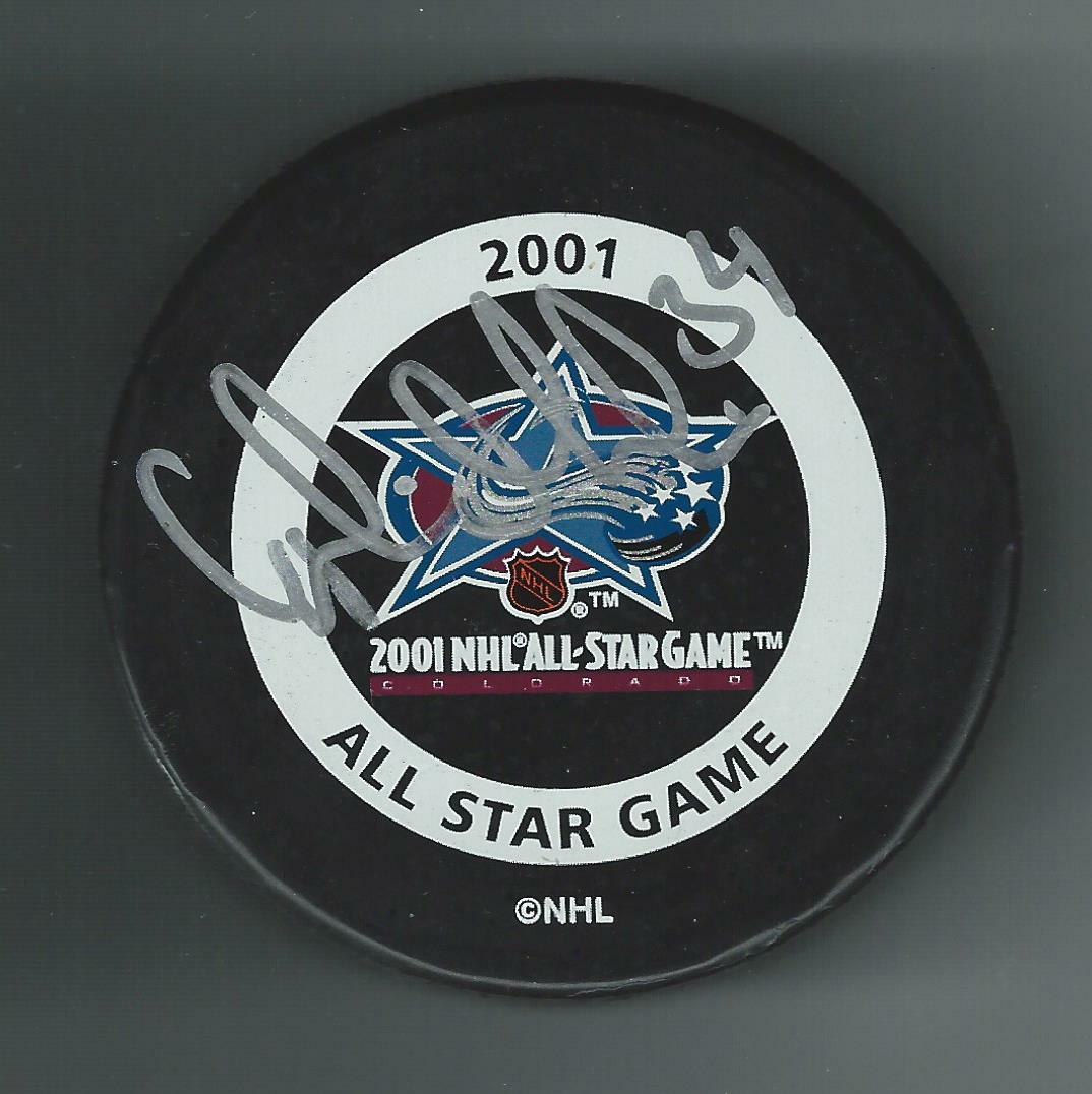 Fredrik Modin Signed 2001 NHL All Star Game Official Game Puck Tampa Lightning