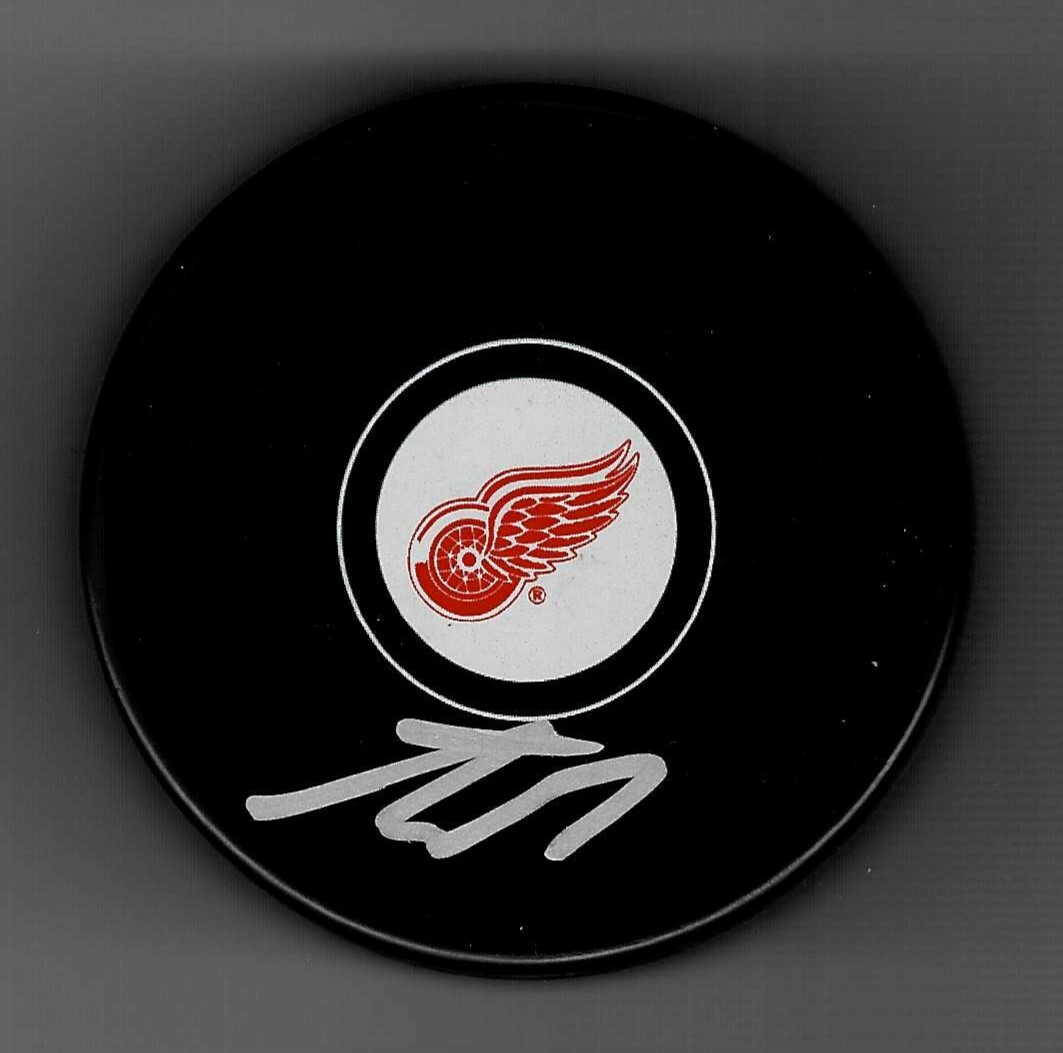 Taro Hirose Signed Detroit Red Wings Puck