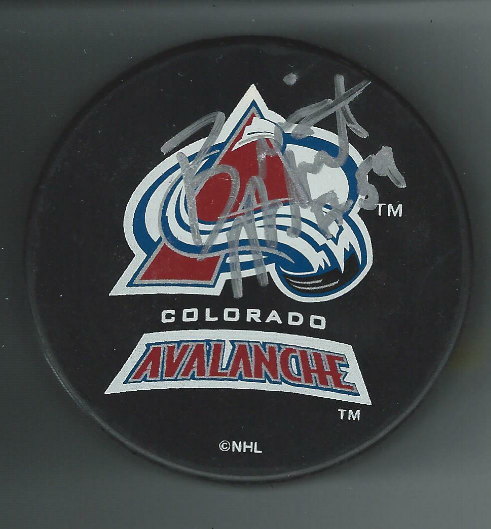 Brian White Signed Colorado Avalanche Souvenir Puck