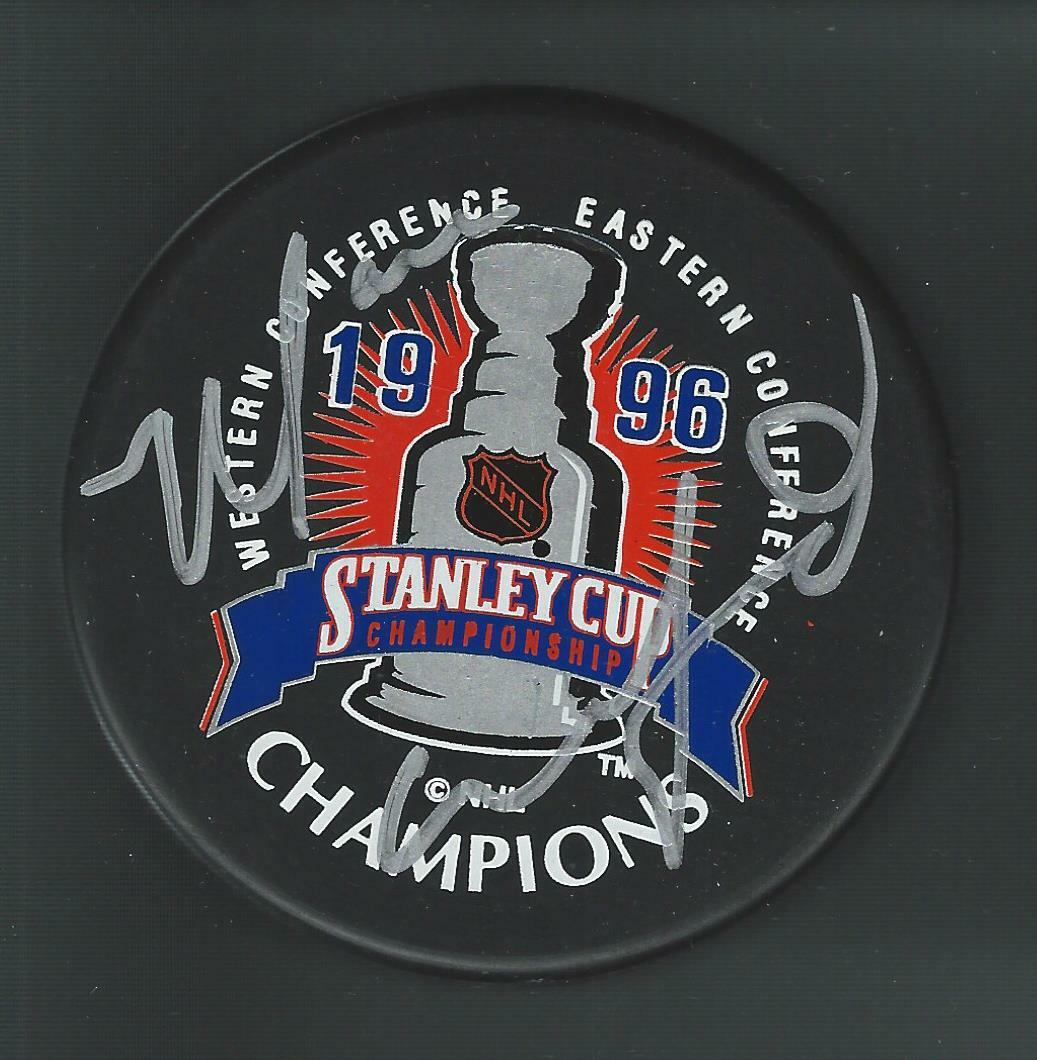 Marc Crawford Signed Colorado Avalanche 1996 Stanley Cup Champions Logo Puck