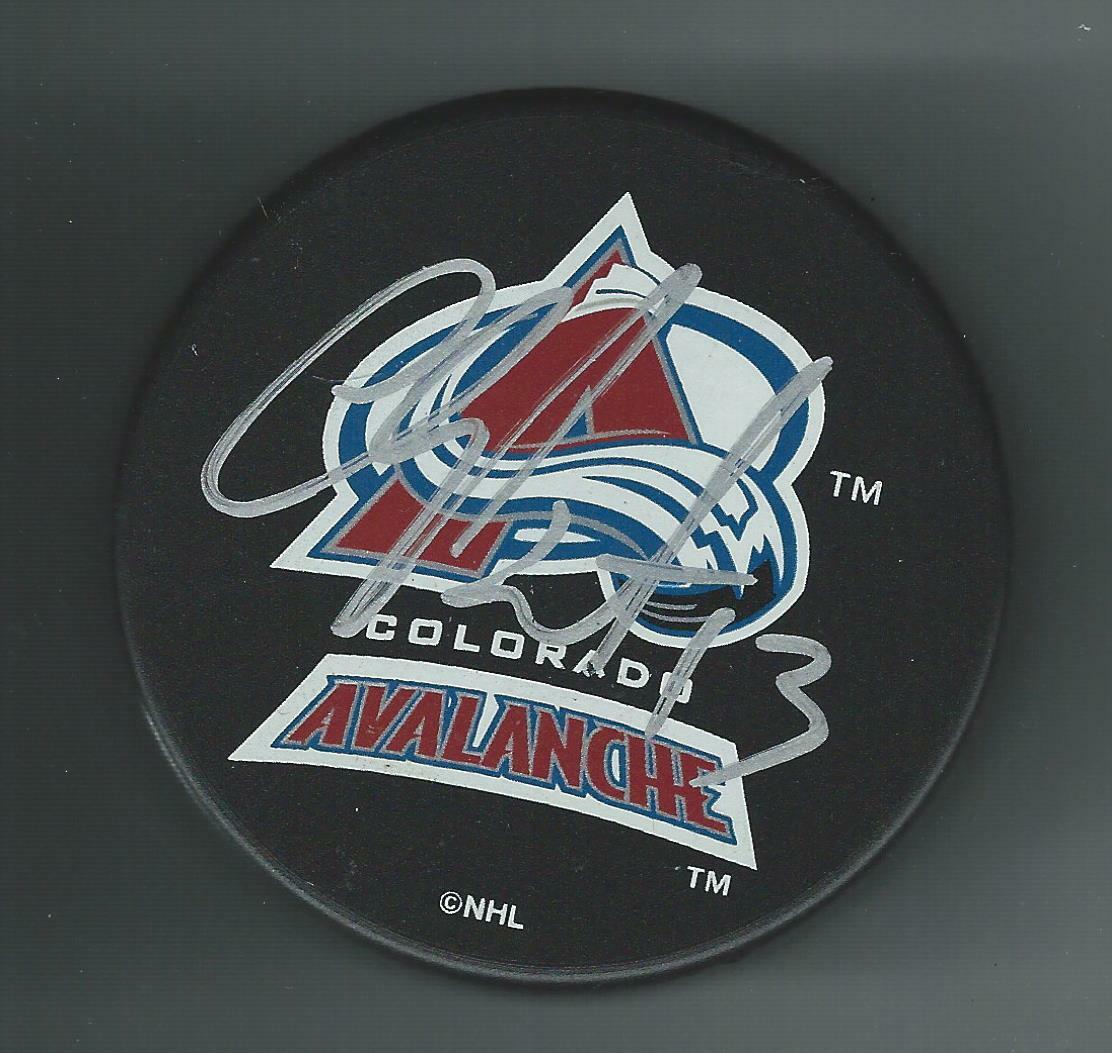 Claude Lapointe Signed Colorado Avalanche Souvenir Puck