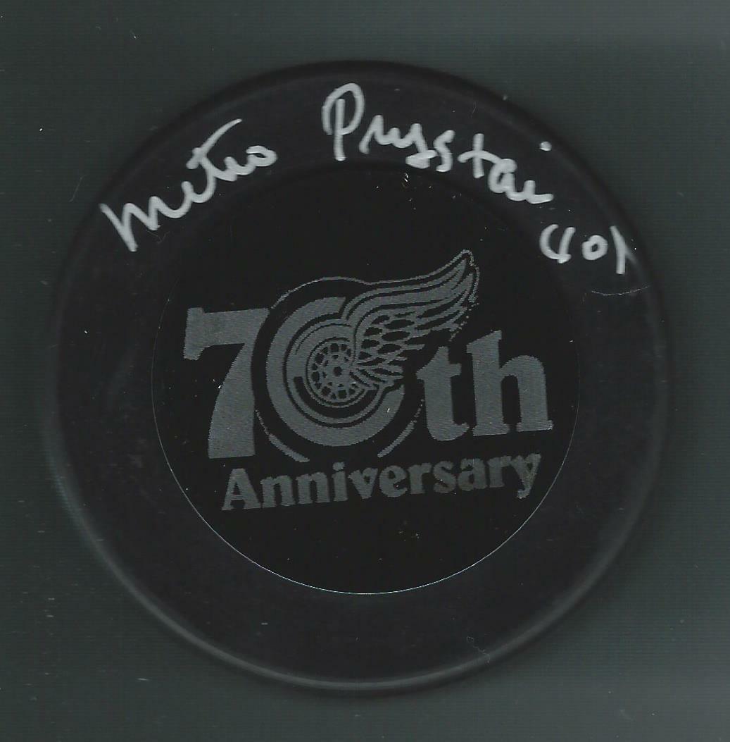 Metro Prystai Signed Detroit Red Wings 70th Anniversary Puck