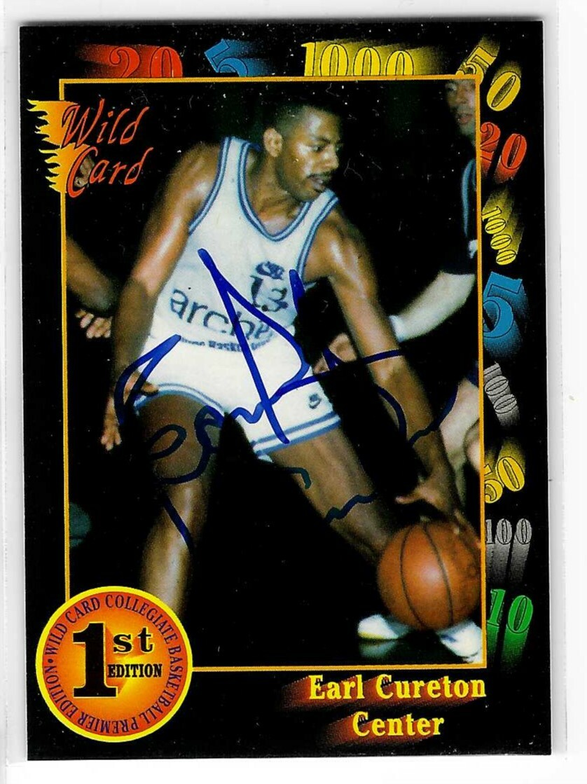 Earl Cureton Signed 1992 Wild Card Collegiate Collection 1st Edition Card #74