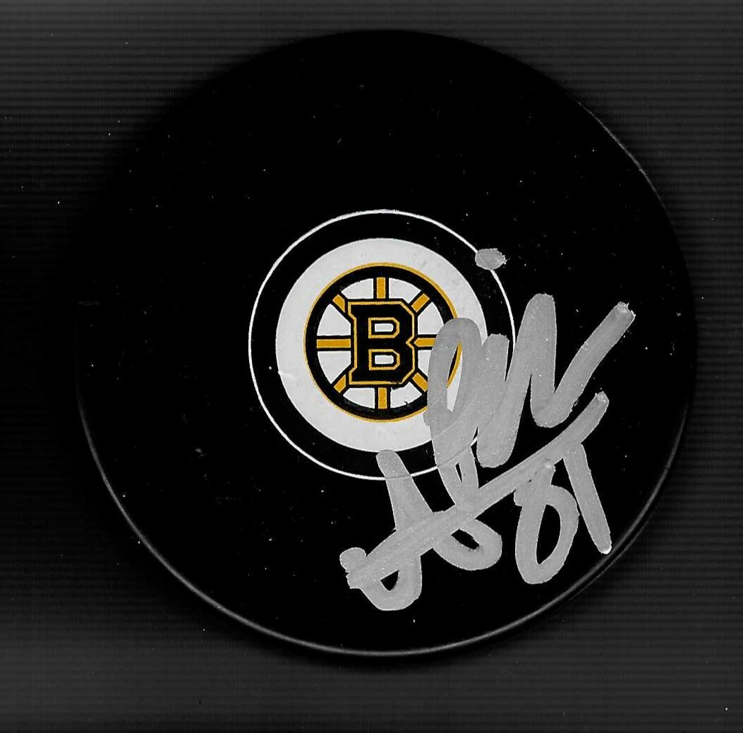 Anton Blidh Signed Boston Bruins Puck