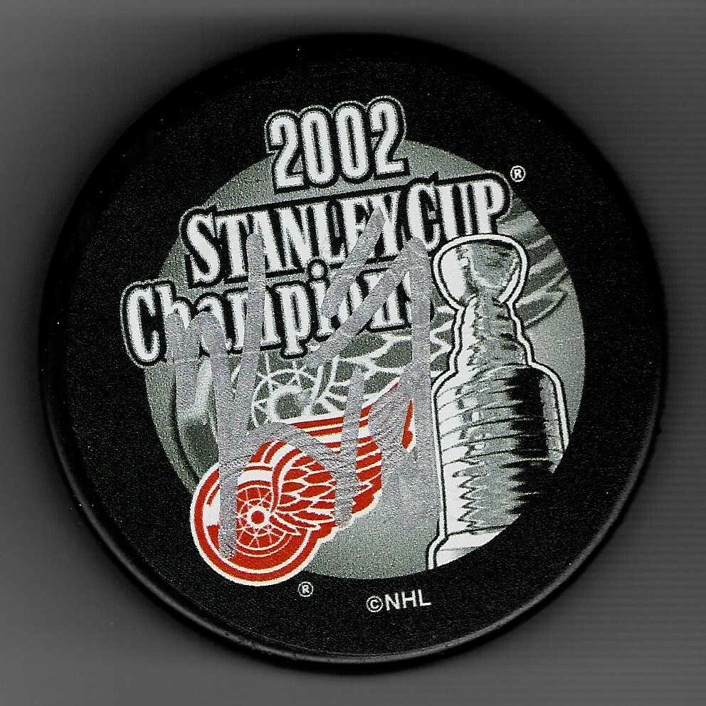 Kirk Maltby Signed Detroit Red Wings 2002 Stanley Cup Champions Puck