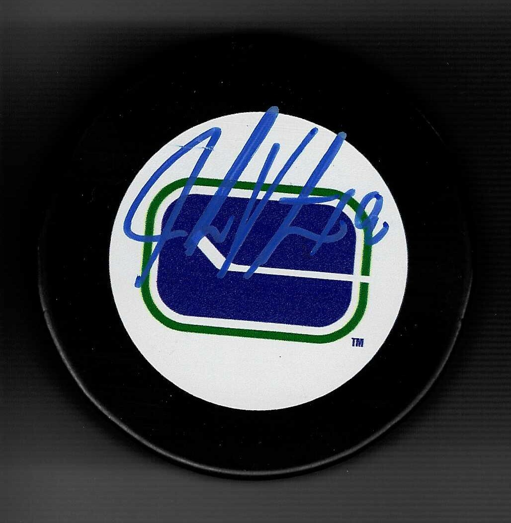 Jake Virtanen Signed Vancouver Canucks Vintage Puck