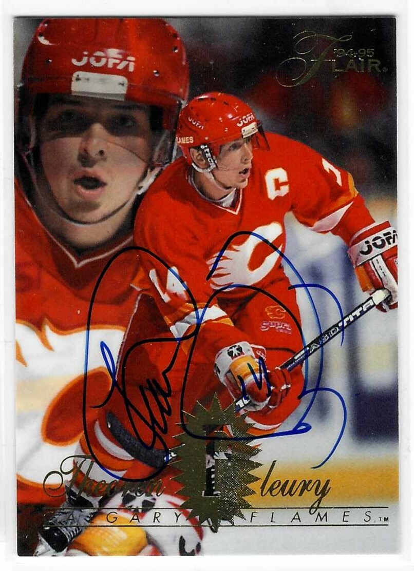 Theoren Fleury Signed 1994/95 Flair Card #24