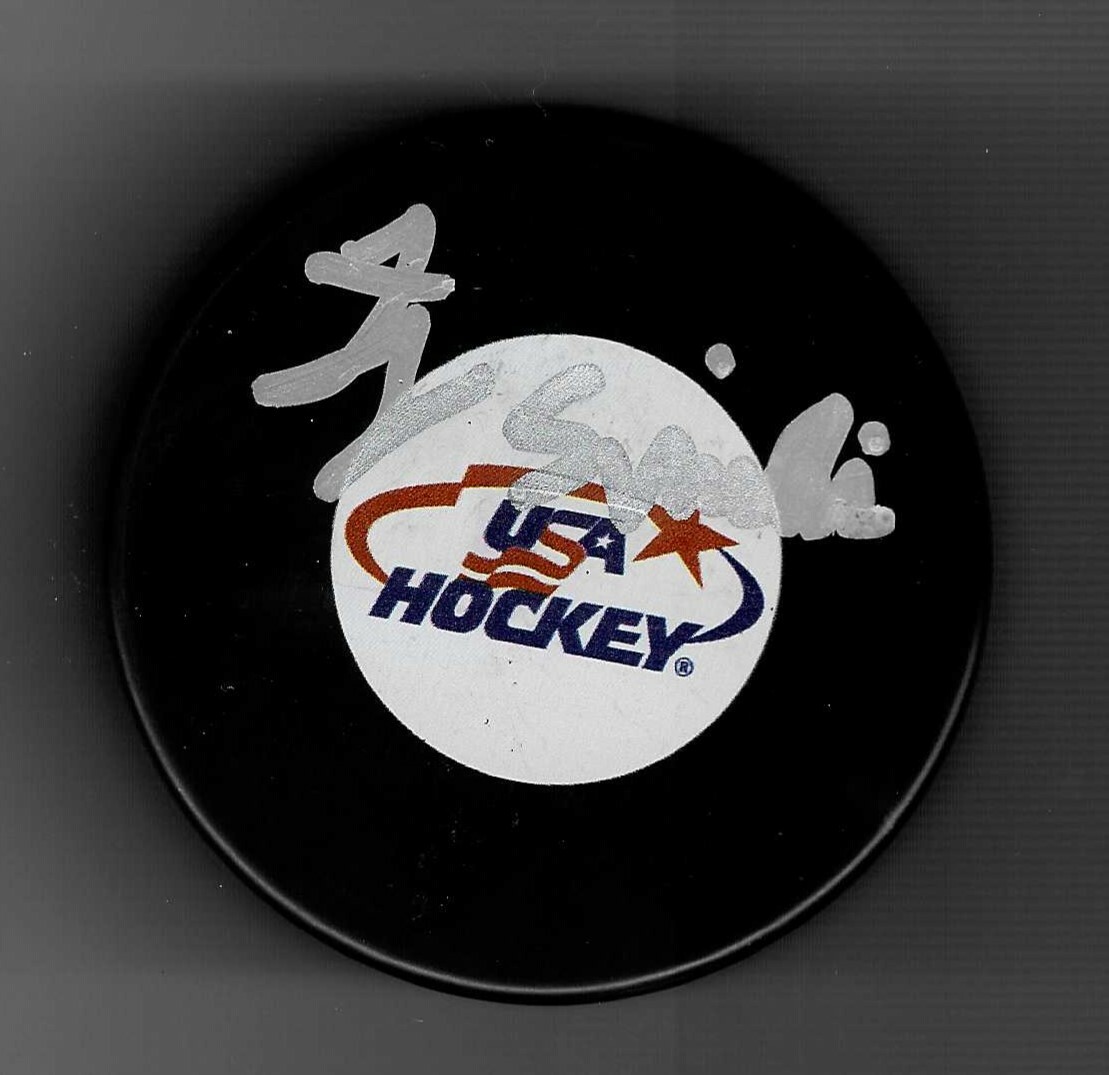 Ty Smilanic Signed USA Hockey Puck Quinnipiac Bobcats