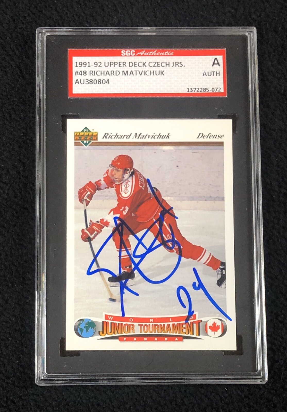 Richard Matvichuk Signed 1991/92 Upper Deck Rookie Card #48 SGC Authenticated