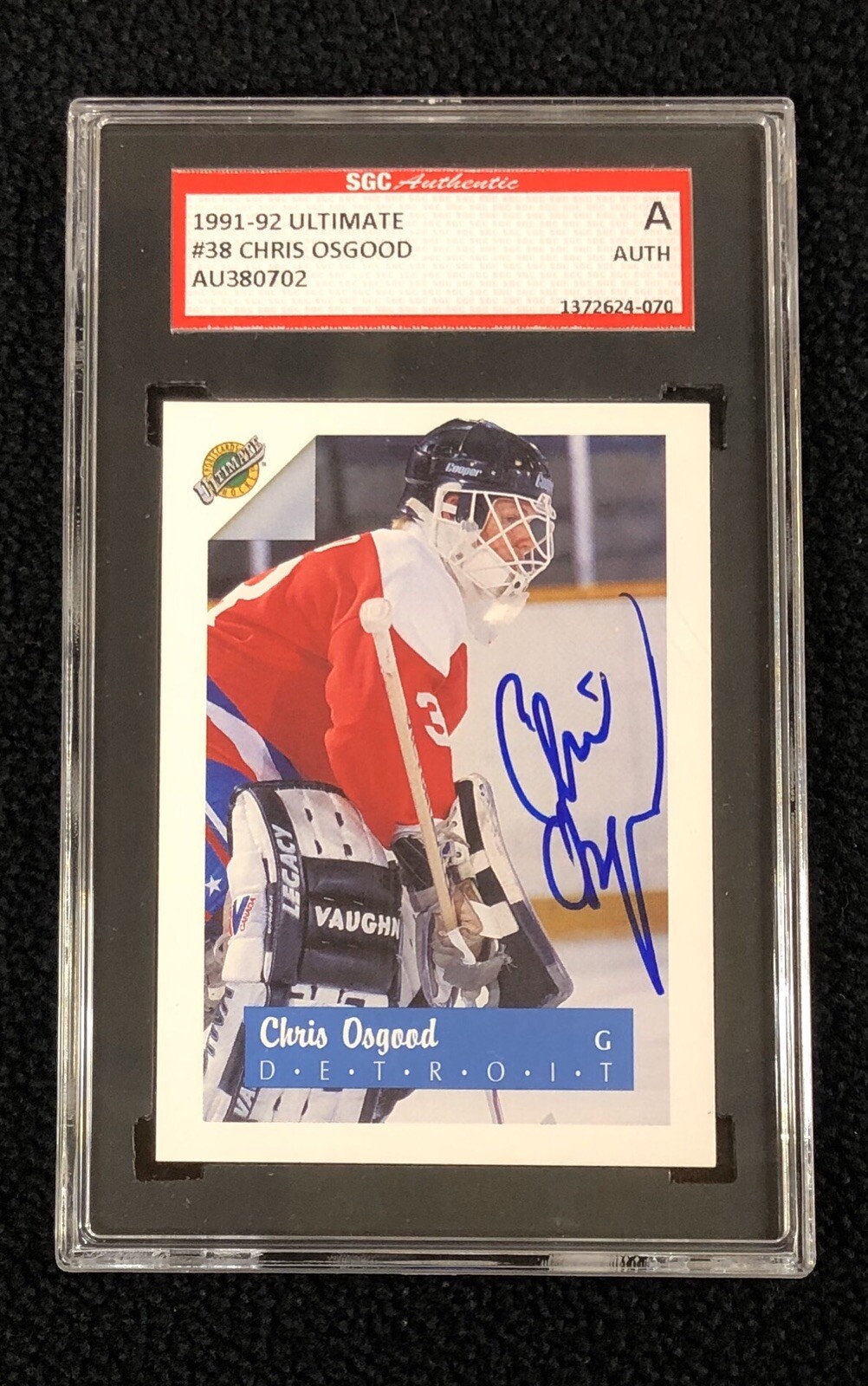 Chris Osgood Signed 1991/92 Ultimate Hockey Card #38 SGC Authenticated