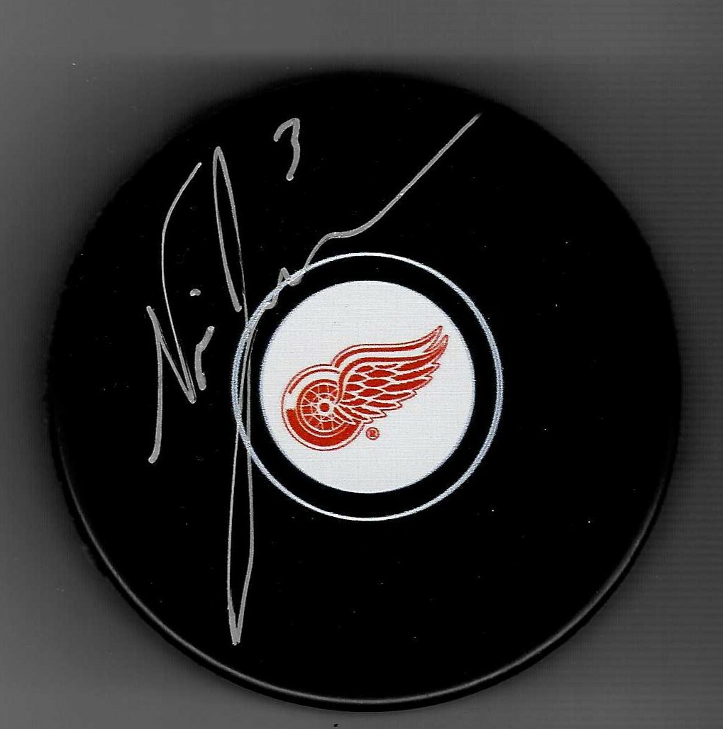 Nic Jensen Signed Detroit Red Wings Puck