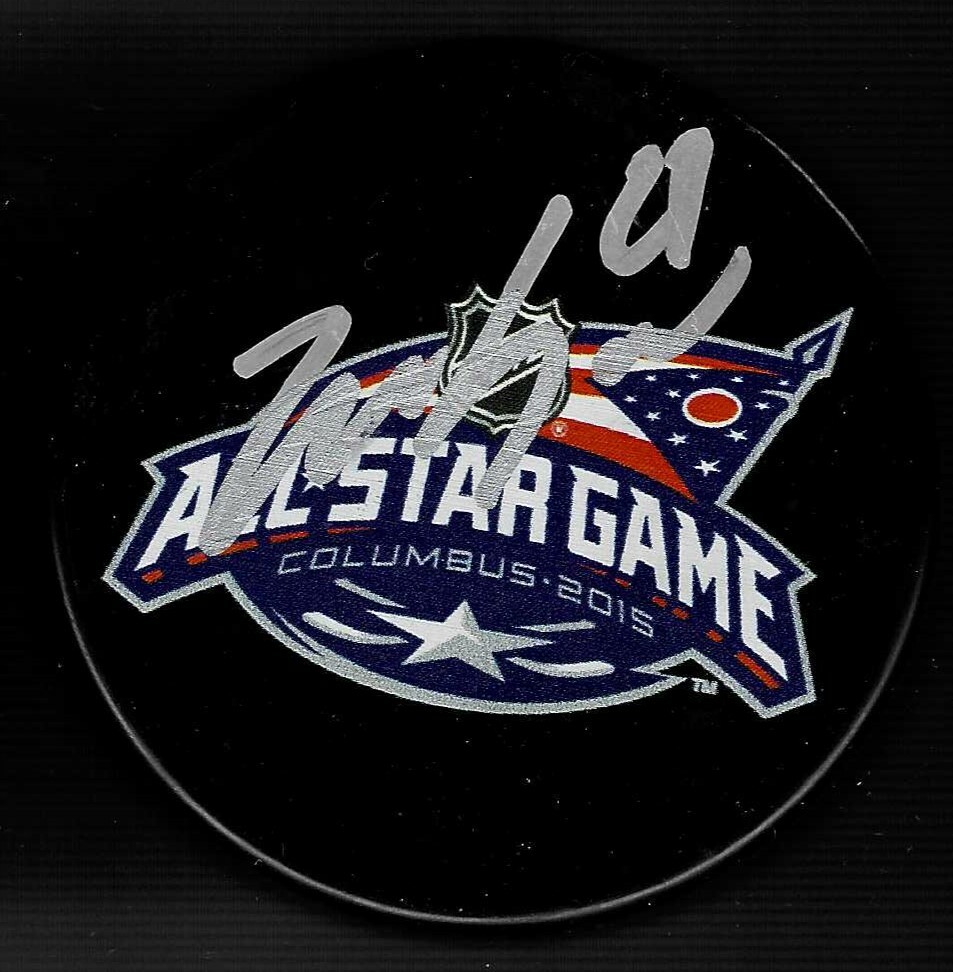 ZEMGUS GIRGENSIONS SIGNED 2015 NHL ALL STAR PUCK BUFFALO SABRES COLLECTIBLE MEMORABILIA