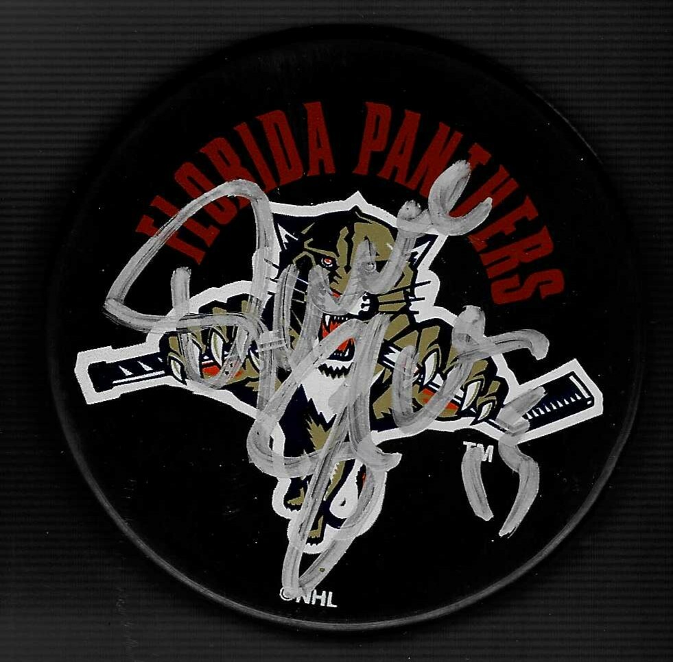 Dave Gagner Signed Florida Panthers Souvenir Puck